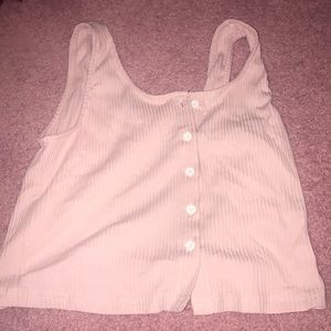 Light pink button up tank top